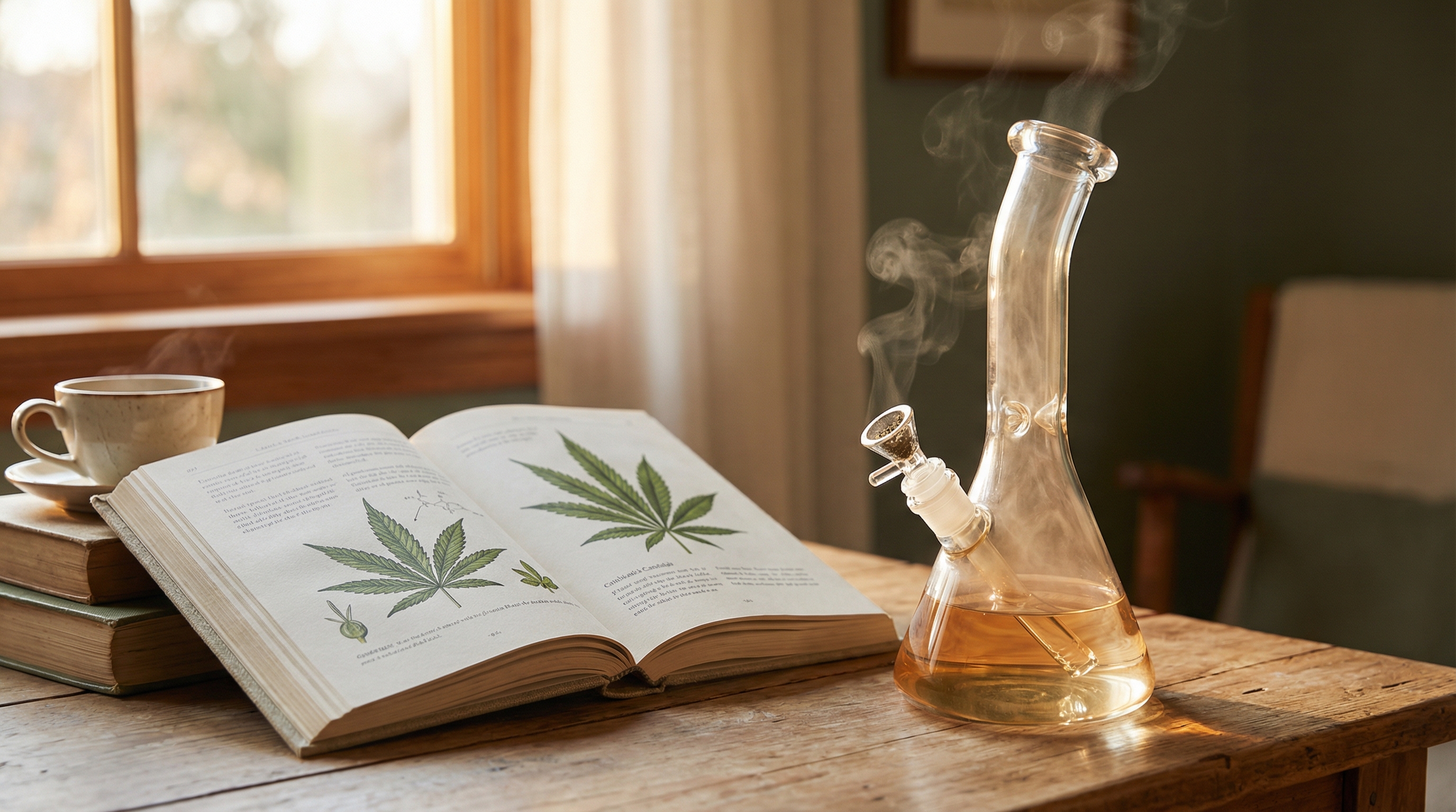 Warm water produces steam that soothes airways - welcoming, educational, approachable, inviting style illustration for Hot vs Cold Bong Water: The Science of Water Temperature for Smoother Hits