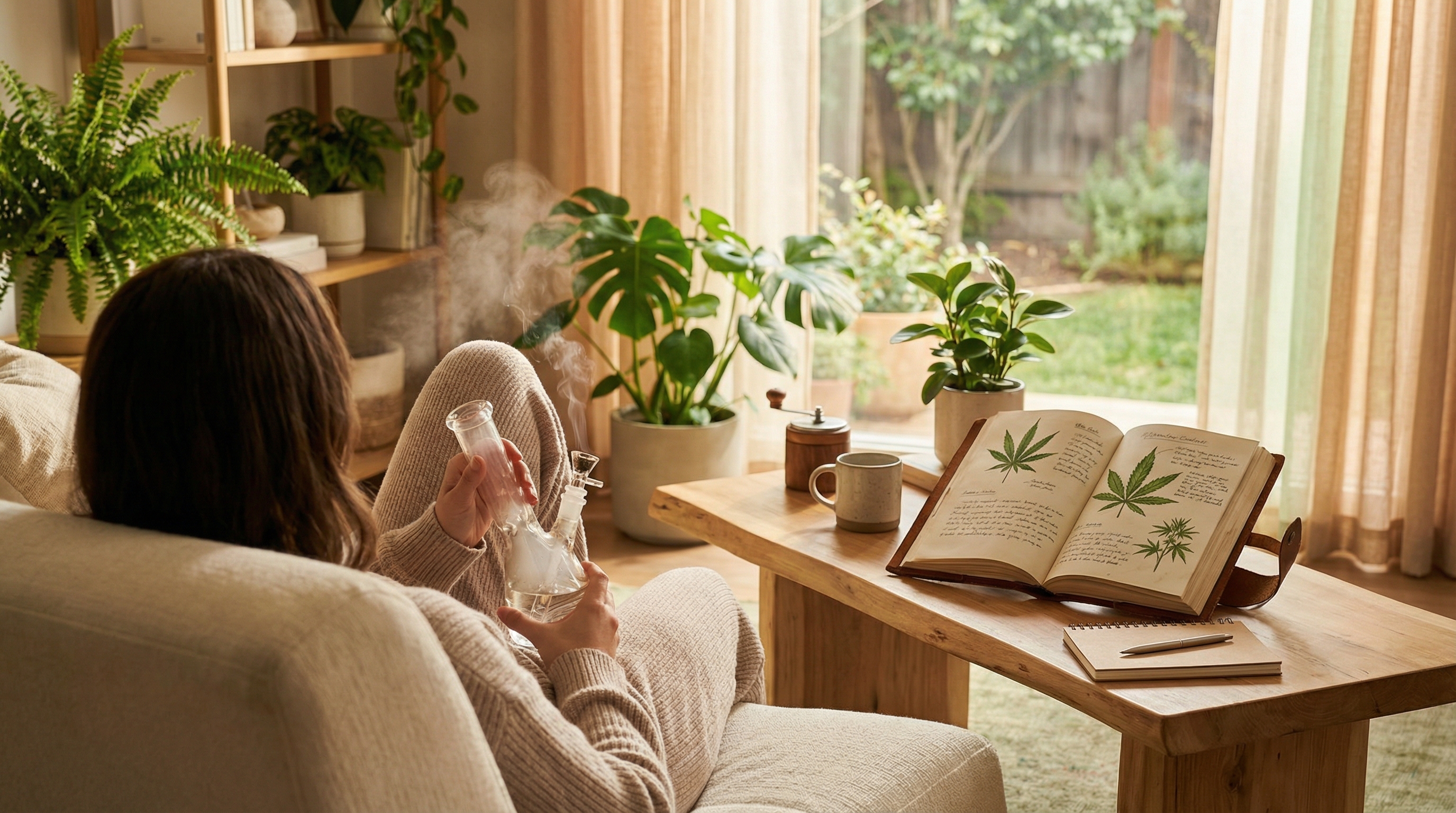 Warm water creates a more comfortable experience for sensitive lungs - welcoming, educational, approachable, inviting style illustration for Hot vs Cold Bong Water: The Science of Water Temperature for Smoother Hits