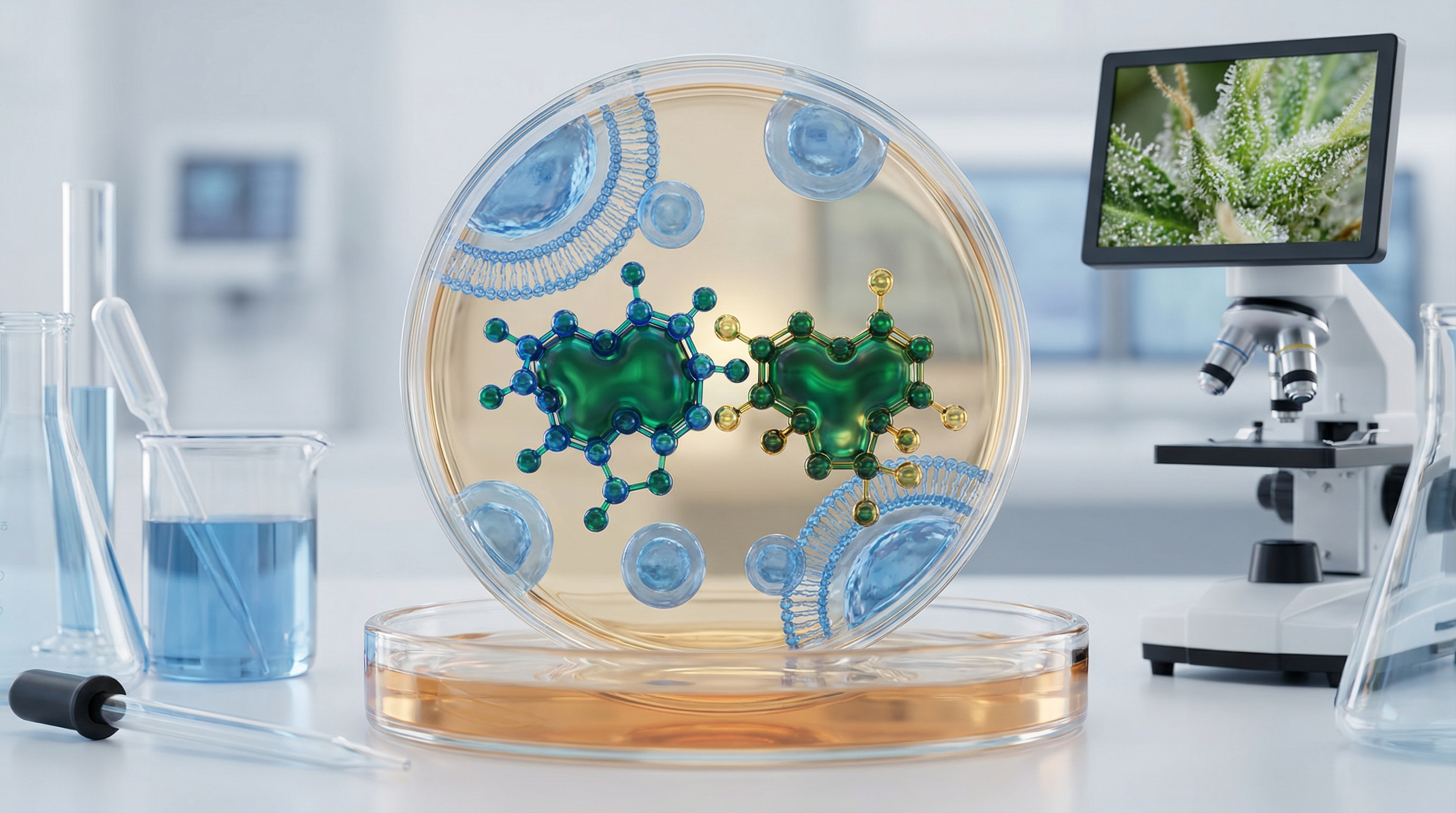 Humulene and caryophyllene molecules working synergistically