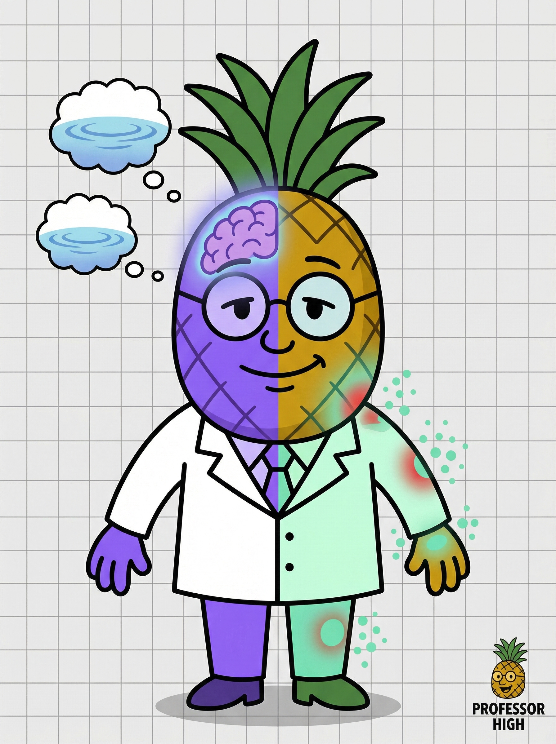 Professor High showing Anxiety Relief and Anti-Inflammatory effects