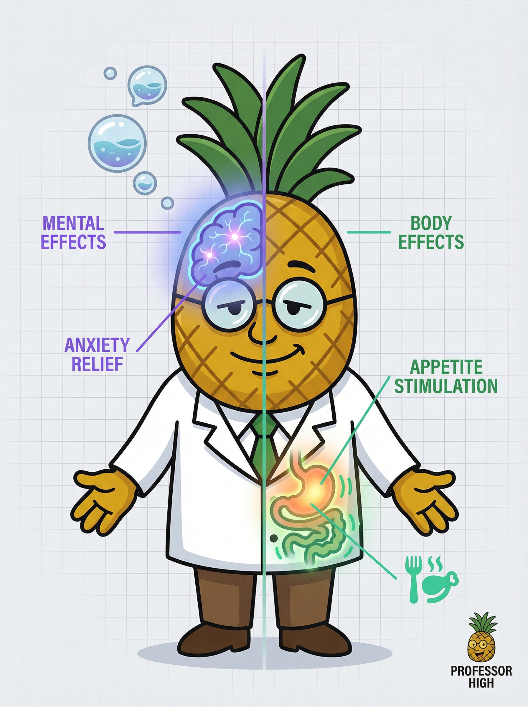 Professor High showing Anxiety Relief and Appetite Stimulation effects