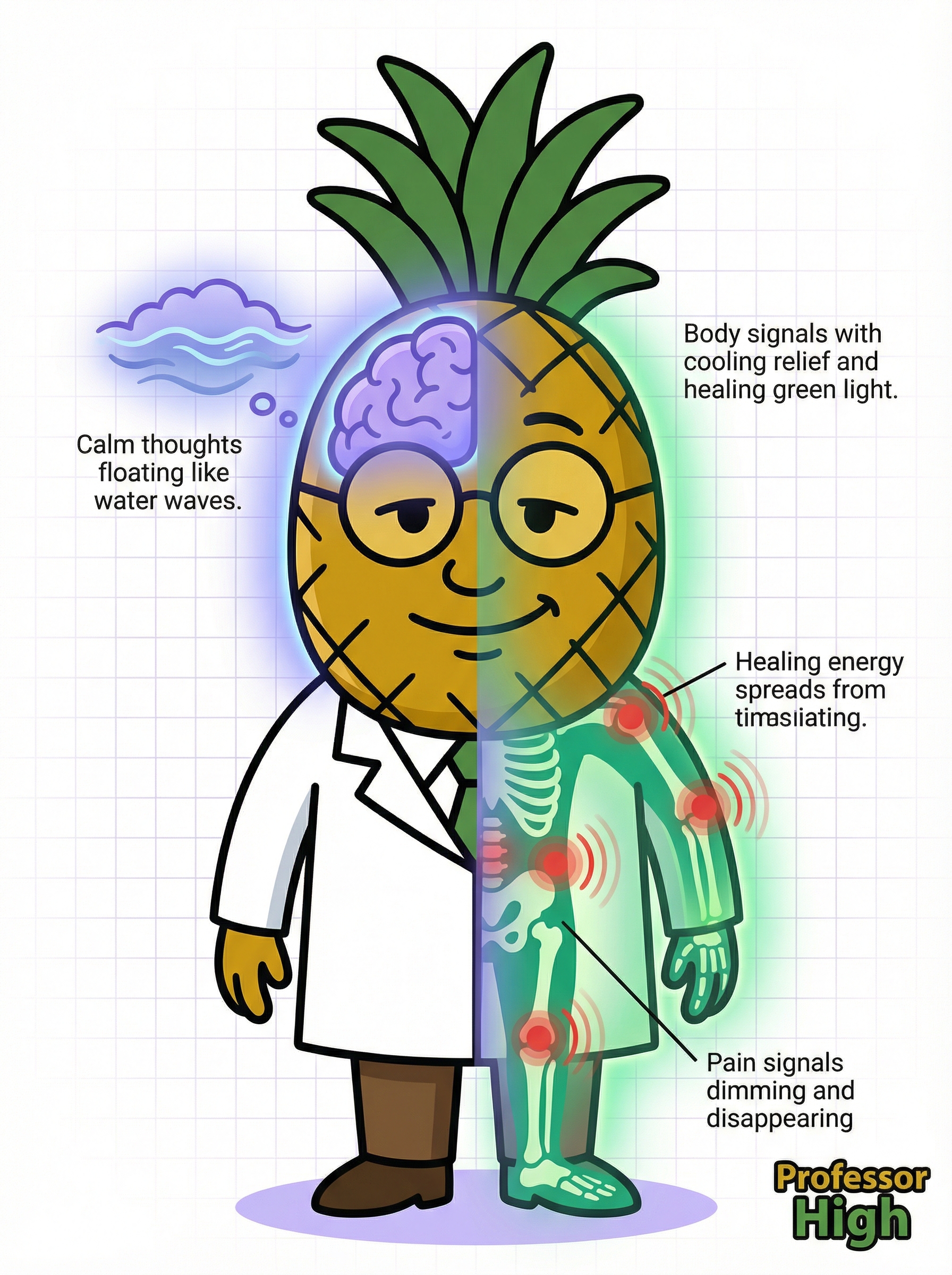 Professor High showing Anxiety Relief and Pain Relief effects