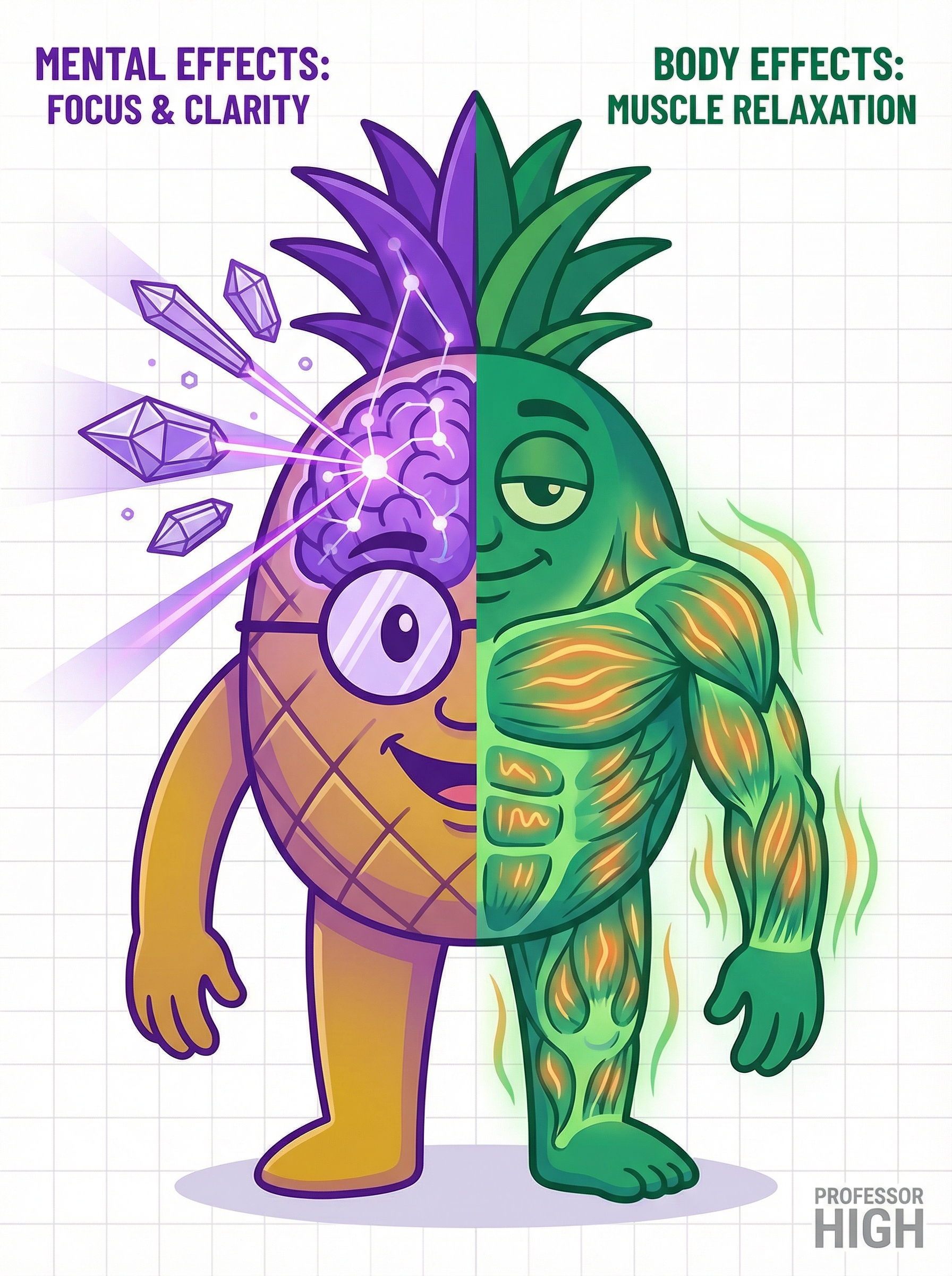 Professor High showing Focus & Clarity and Muscle Relaxation effects