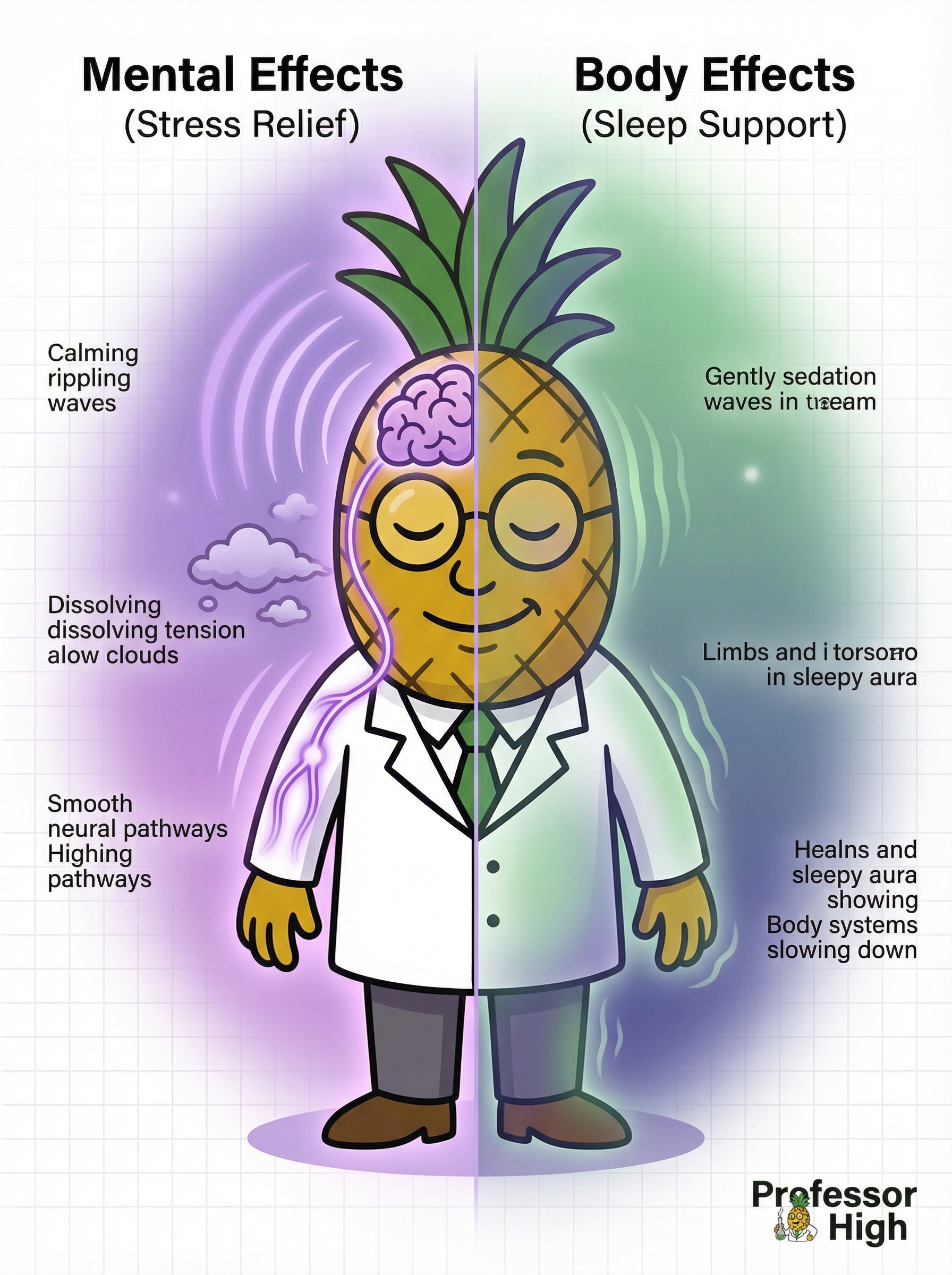 Professor High showing Stress Relief and Sleep Support effects