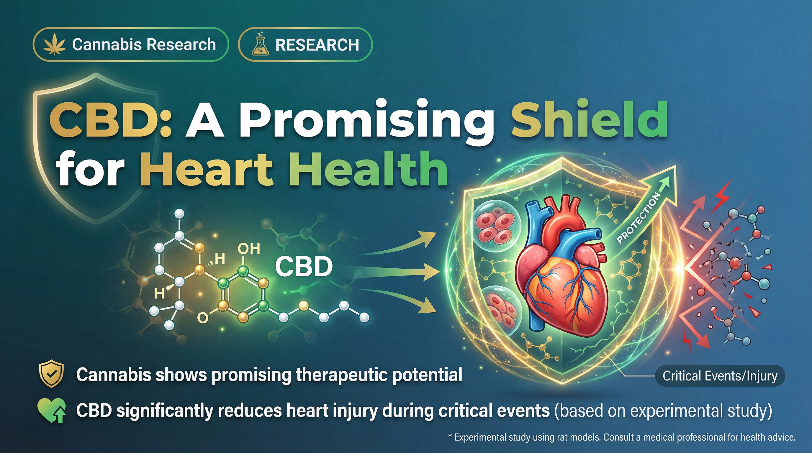 Scientific illustration for Cannabidiol Protects the Heart from Ischemia-Reperfusion Injury Through SIRT-1/PGC-1&#x3b1; Activation and NF-&#x3ba;B Modulation: Experimental Insights.